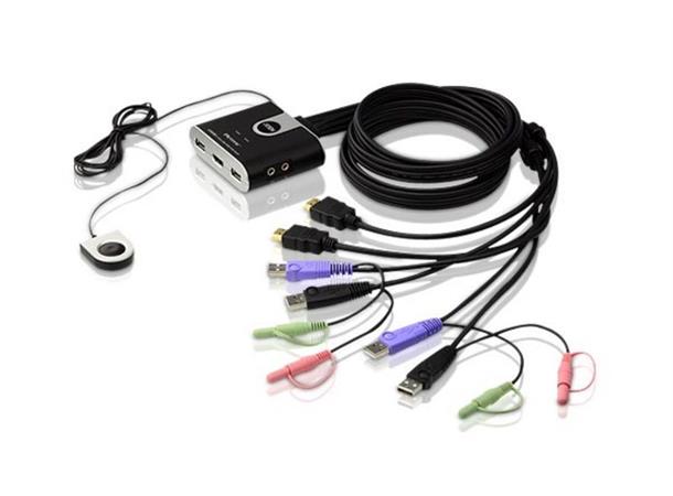 Aten KVM Switch 2-Port HDMI HDMI USB2 2xKabel Wired-R 